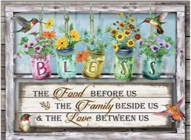 Handcrafted Jeweled Artwork- Blessed